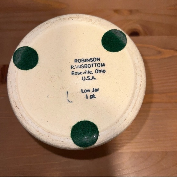 ROBINSON Ransbottom stoneware, 1 pt stenciled Low Jar GREAT condition! - Picture 3 of 4